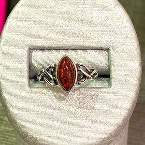 .925 Celtic amber ring